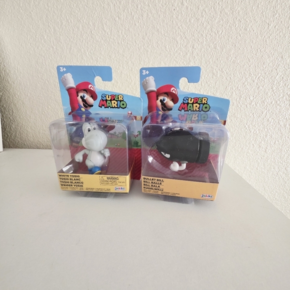 Nintendo Other - NEW Nintendo Super Mario Bros  2.5” Action Figure White Yoshi,  BULLET BILL